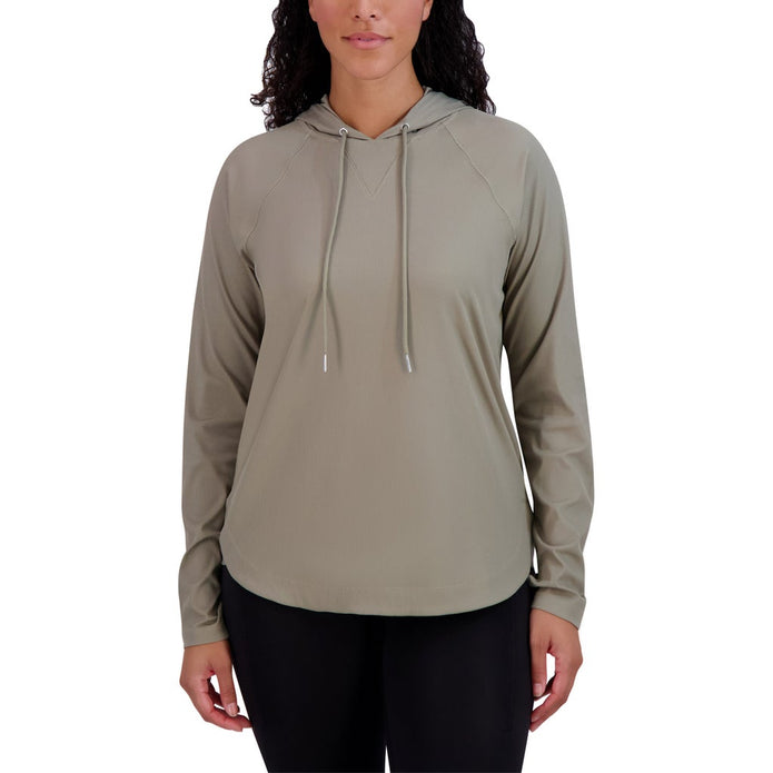 Sage Women's Long Sleeve Ribbed Hoodie - Green