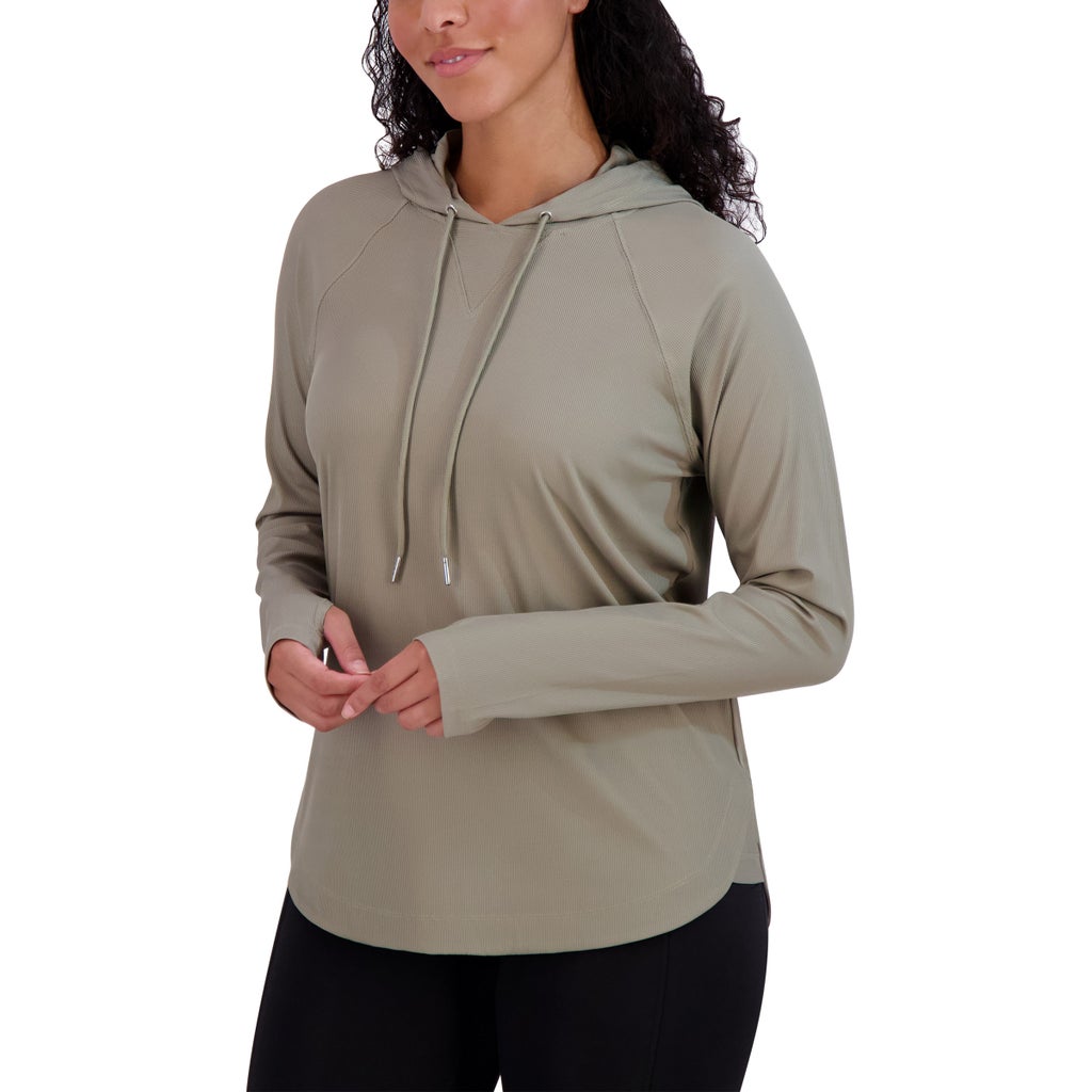 Sage Women's Long Sleeve Ribbed Hoodie