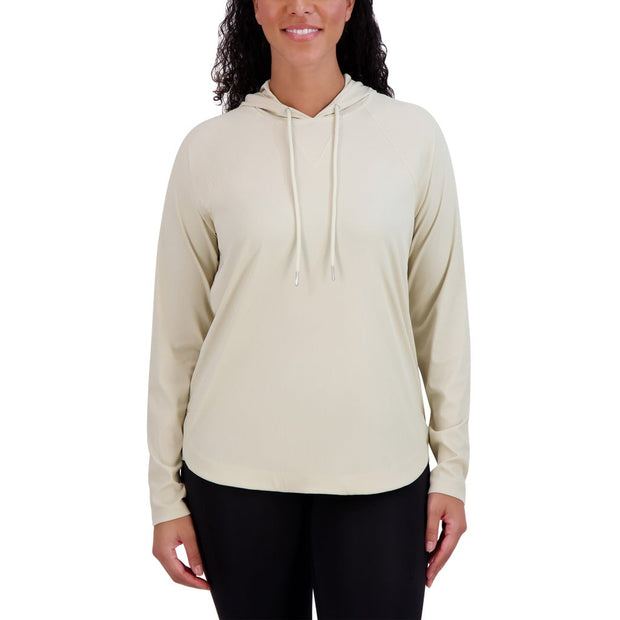 Sage Women's Long Sleeve Ribbed Hoodie - Tan