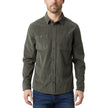 32 Degrees Men's Corduroy Long Sleeve Overshirt - Green