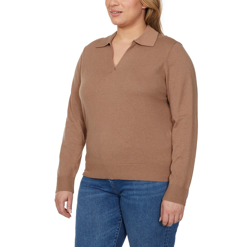 Loft Women’s Fine Knit Sweater with Johnny Collar