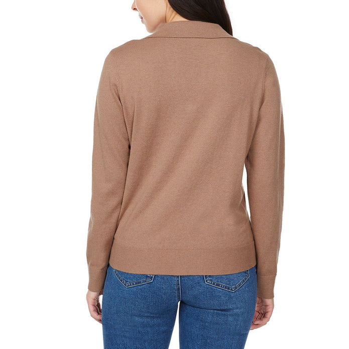 Loft Women’s Fine Knit Sweater with Johnny Collar