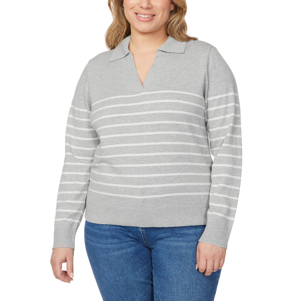 Loft Women’s Fine Knit Sweater with Johnny Collar
