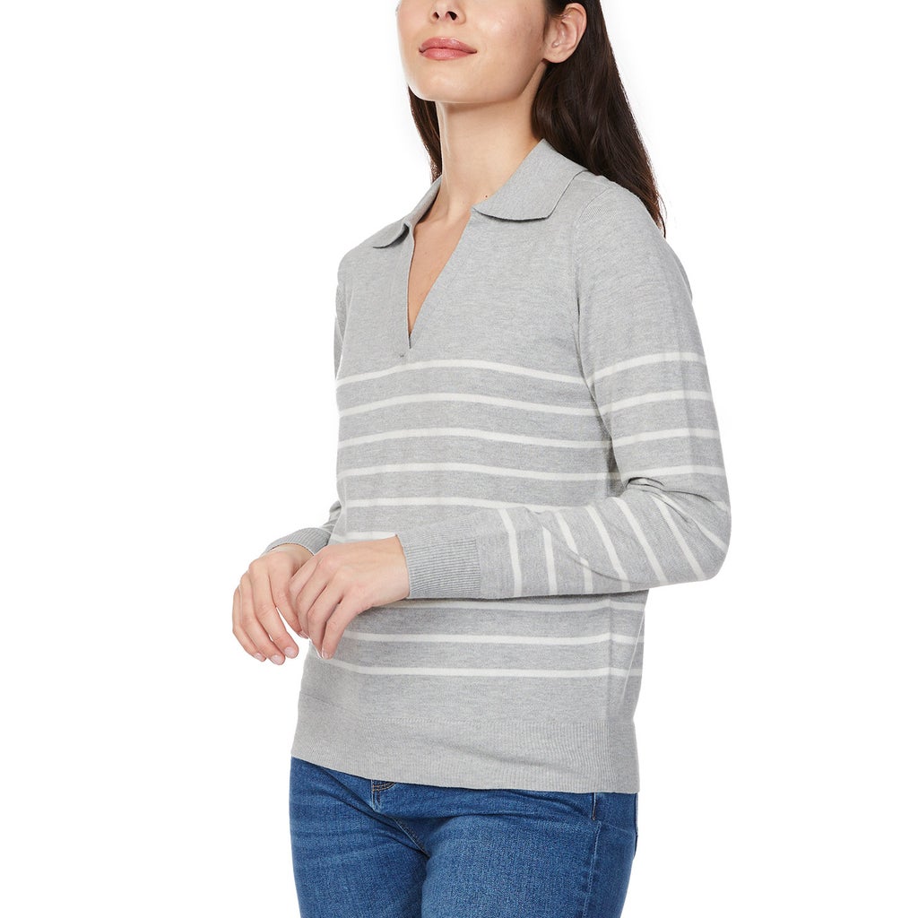 Loft Women’s Fine Knit Sweater with Johnny Collar