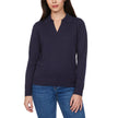 Loft Women’s Fine Knit Sweater with Johnny Collar - Navy