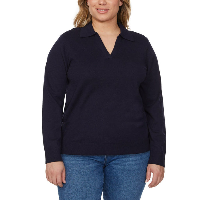 Loft Women’s Fine Knit Sweater with Johnny Collar