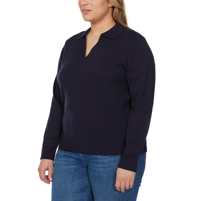 Loft Women’s Fine Knit Sweater with Johnny Collar