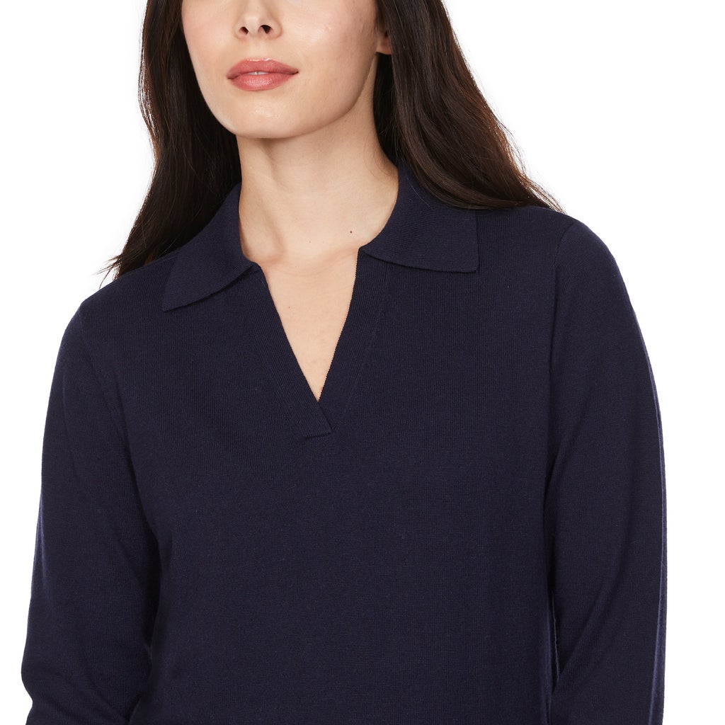 Loft Women’s Fine Knit Sweater with Johnny Collar