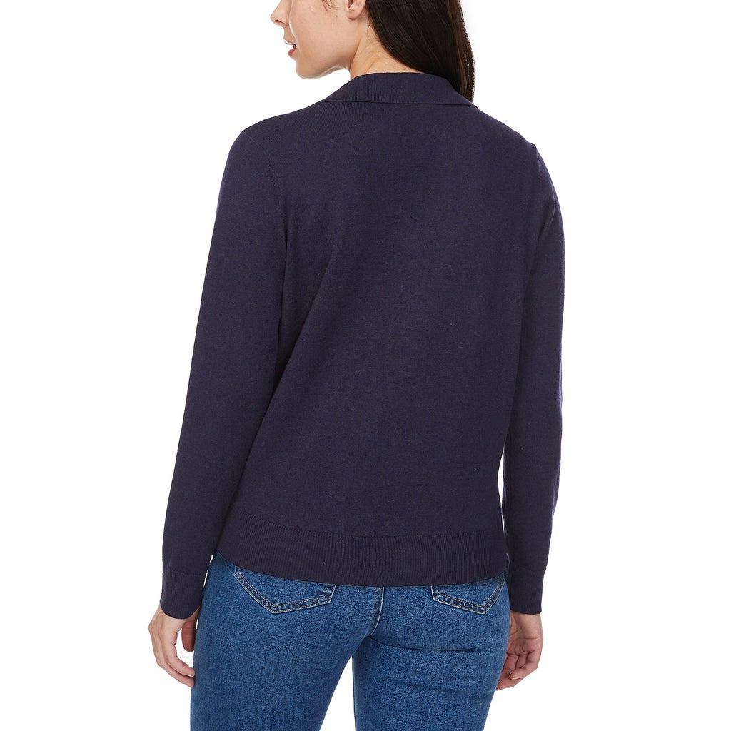 Loft Women’s Fine Knit Sweater with Johnny Collar