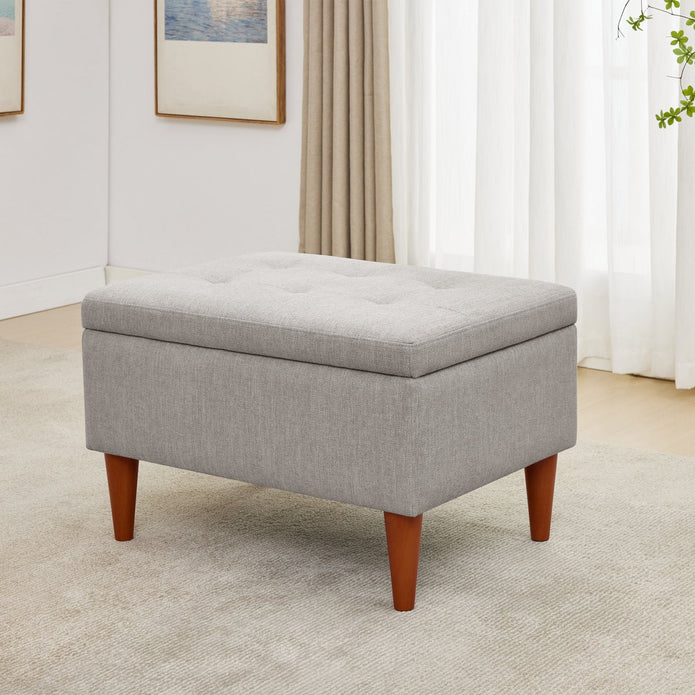 King Fabric Upholstered Storage Ottoman