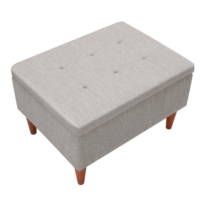 King Fabric Upholstered Storage Ottoman