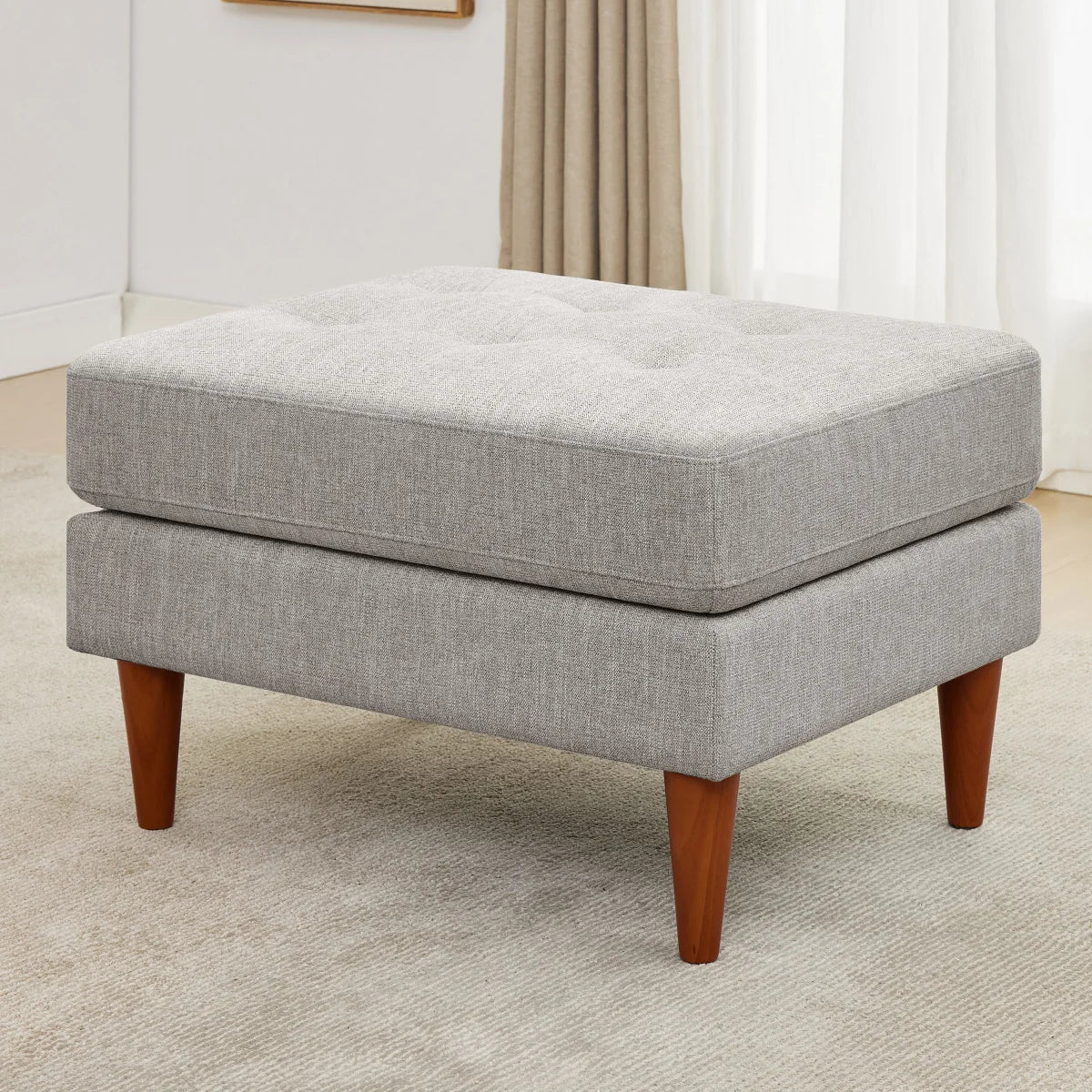 King Fabric Upholstered Ottoman
