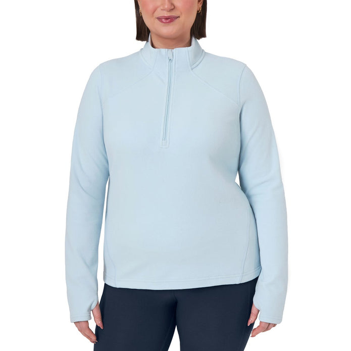 Mondetta Women's Quarter Zip Micro Polar Fleece Pullover - Light Blue