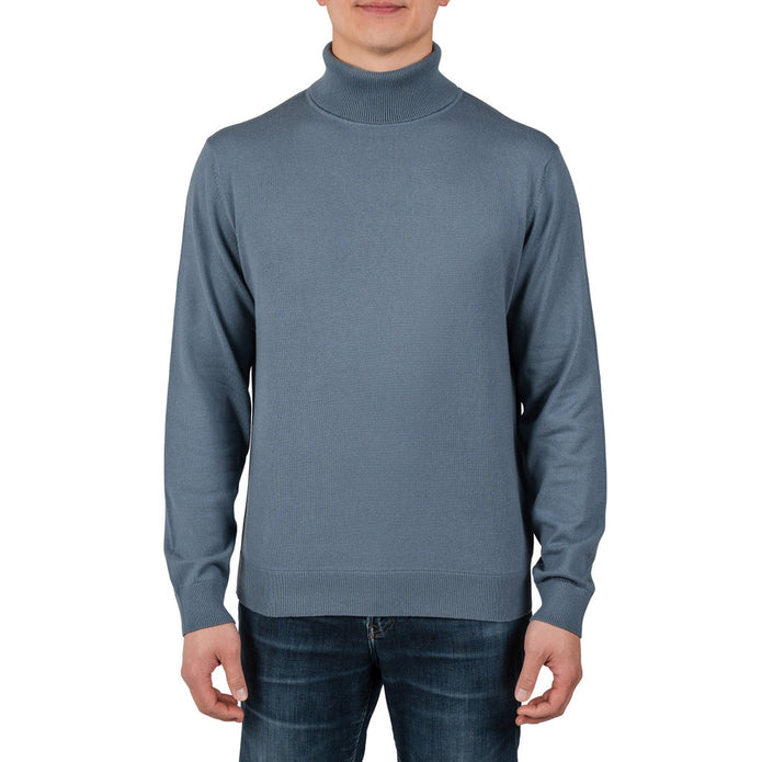Rough Dress Men's Long Sleeve Turtle Neck - Blue