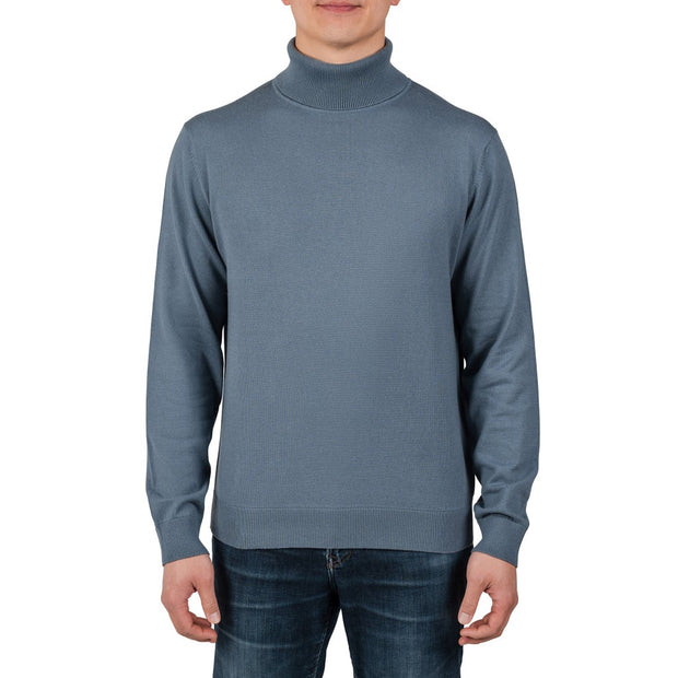 Rough Dress Men's Long Sleeve Turtle Neck - Blue