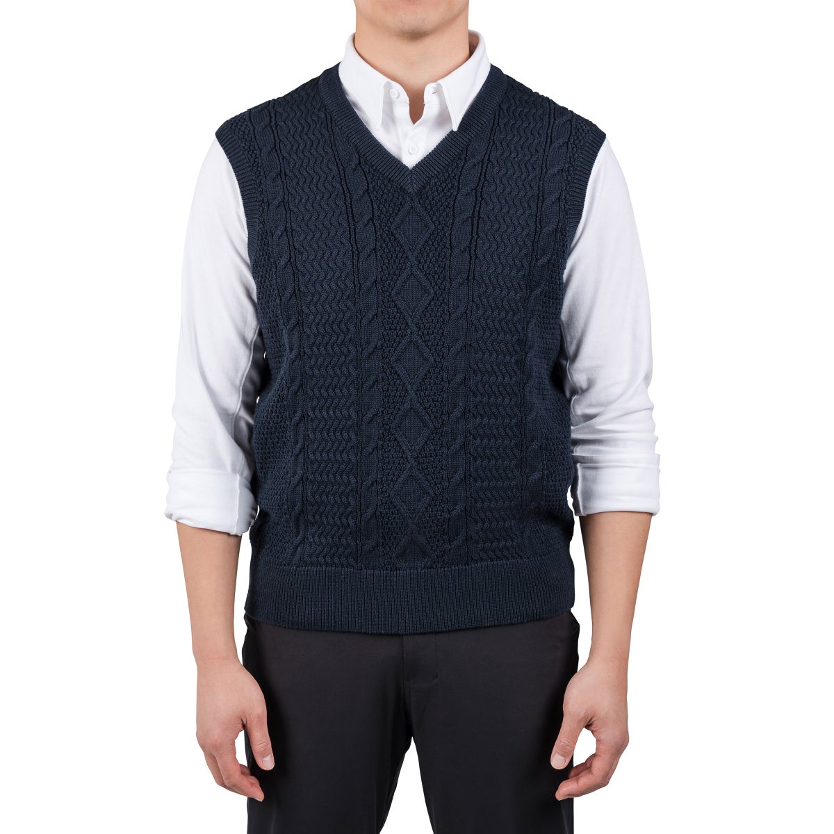 United Colors of Benetton Men's Cable Knit Vest