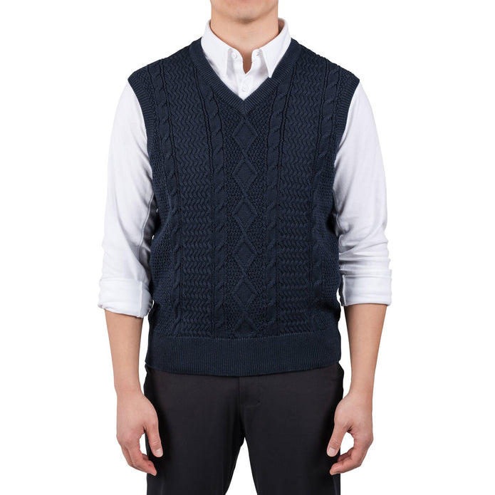 United Colors of Benetton Men's Cable Knit Vest