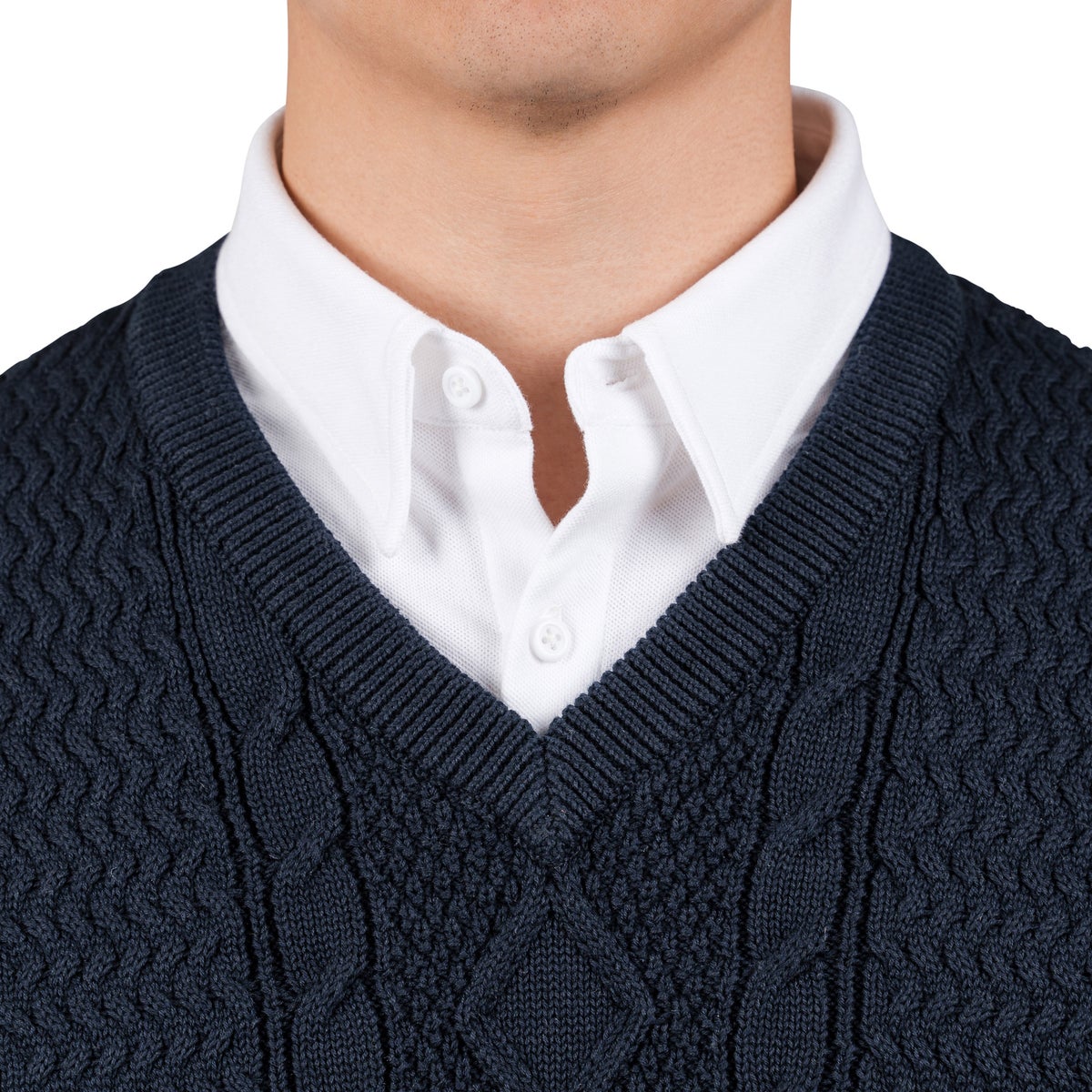 United Colors of Benetton Men's Cable Knit Vest