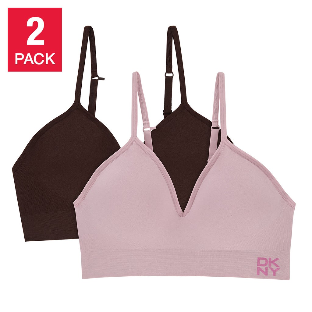 DKNY Women's Seamless Bra, 2-pack - Pink
