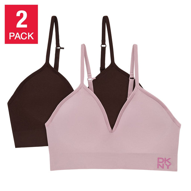 DKNY Women's Seamless Bra, 2-pack - Pink