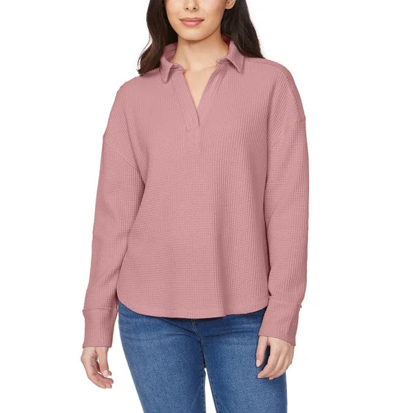 Buffalo Women’s Waffle V-neck Collar Top