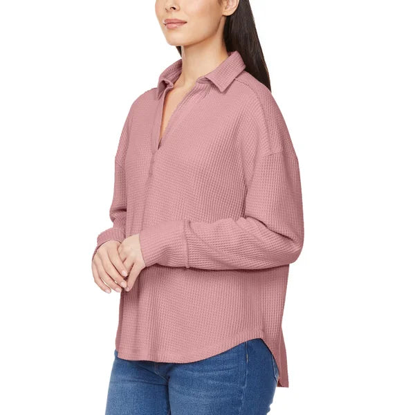 Buffalo Women’s Waffle V-neck Collar Top