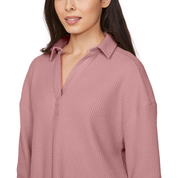 Buffalo Women’s Waffle V-neck Collar Top