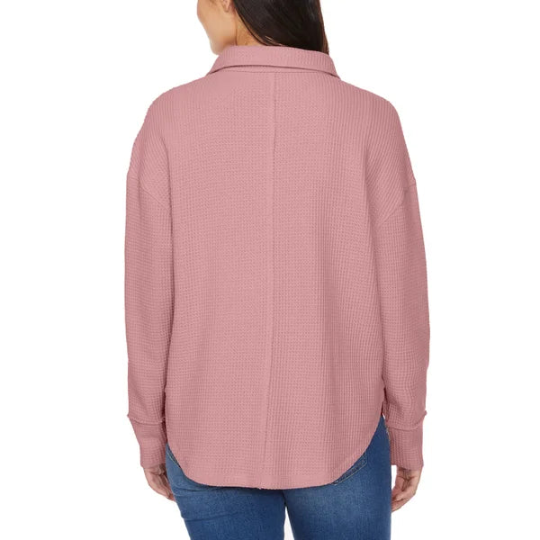 Buffalo Women’s Waffle V-neck Collar Top