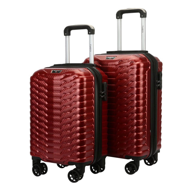 Tucci, Occhio 2 Piece Hardside Luggage Set - Wine Red