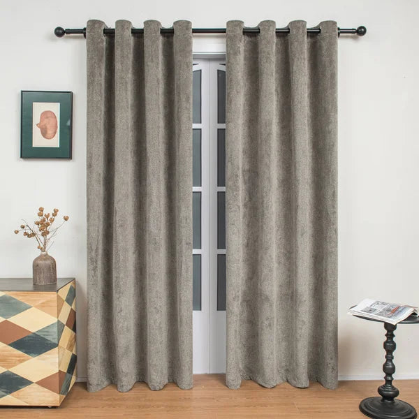 Safdie & Co. Two-Tone Textured Room Darkening Curtain Panel, 2 panel