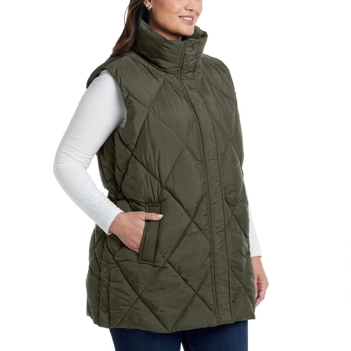 Weatherproof Women's Long Puffer Vest