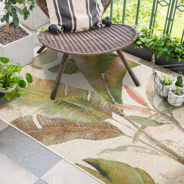 Multy Home Cappuccino Watercolour Tropical Outdoor Rug
