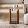Loxley Rowe Bruna Side Table with Sintered Stone Top, Walnut Finish