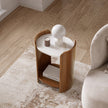 Loxley Rowe Bruna Side Table with Sintered Stone Top, Walnut Finish