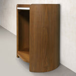 Loxley Rowe Bruna Side Table with Sintered Stone Top, Walnut Finish