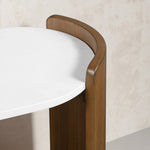 Loxley Rowe Bruna Side Table with Sintered Stone Top, Walnut Finish