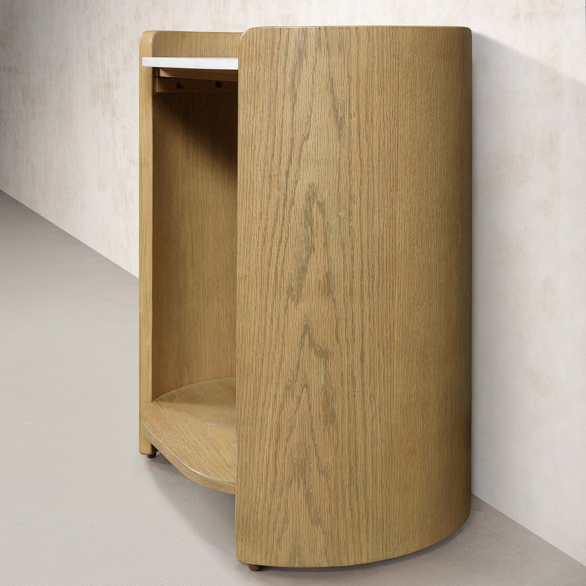 Loxley Rowe Bruna Side Table with Sintered Stone Top, Oak Finish
