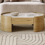 Loxley Rowe Bruna Coffee Table with Sintered Stone Top, Oak Finish