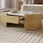 Loxley Rowe Bruna Coffee Table with Sintered Stone Top, Oak Finish
