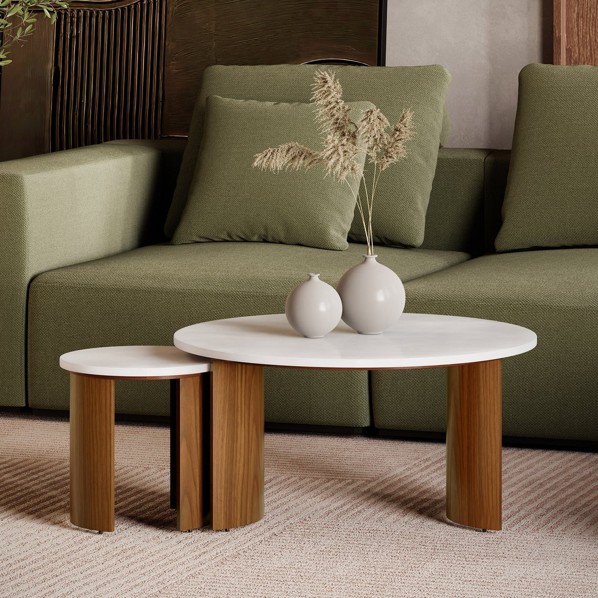 Loxley Rowe Bruna Nesting Tables with White Quartz Top