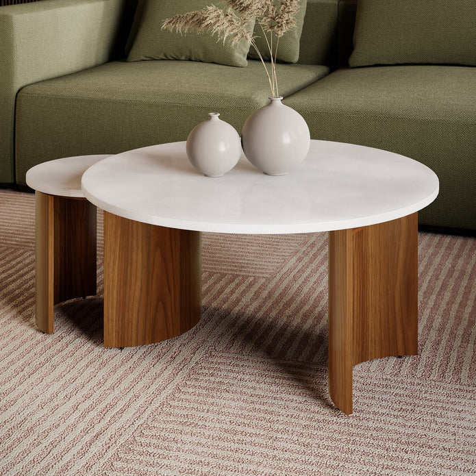 Loxley Rowe Bruna Nesting Tables with White Quartz Top