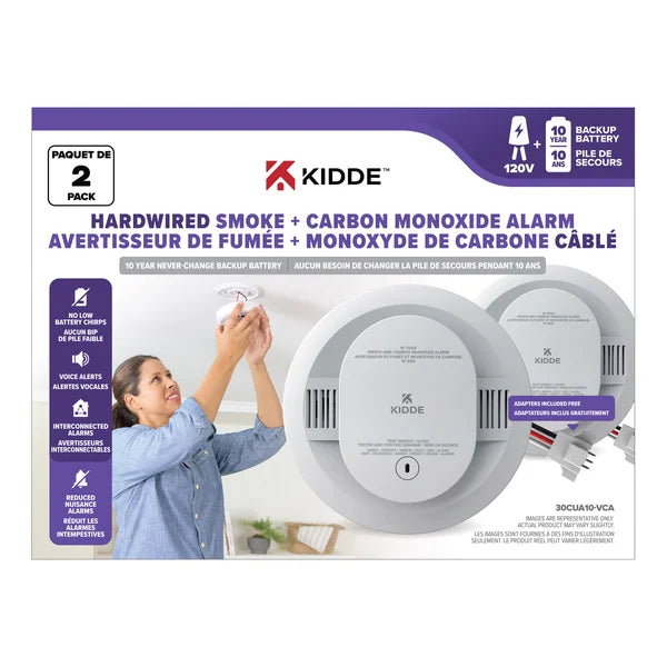 Kidde 120V Hardwired Smoke and Carbon Monoxide Alarm, 2-pack