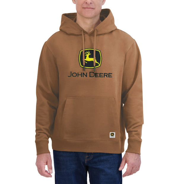 John Deere Men's Fleece Embroidered Hoodie - Bronze