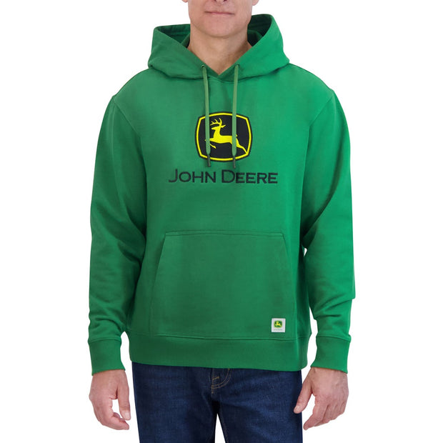 John Deere Men's Fleece Embroidered Hoodie - Green
