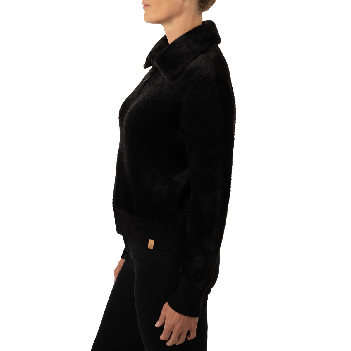 United Colors of Benetton Women’s Mock Neck Eyelash Full Zip Cardigan