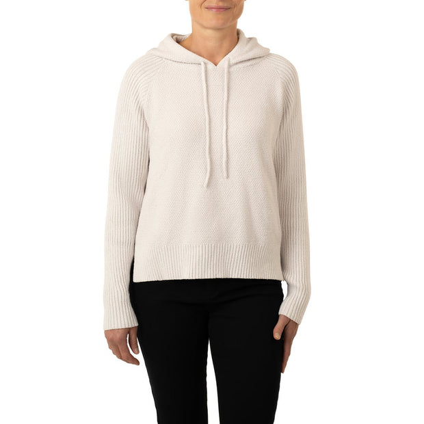 Kersh Women’s Knit Hooded Pullover Sweater - Beige