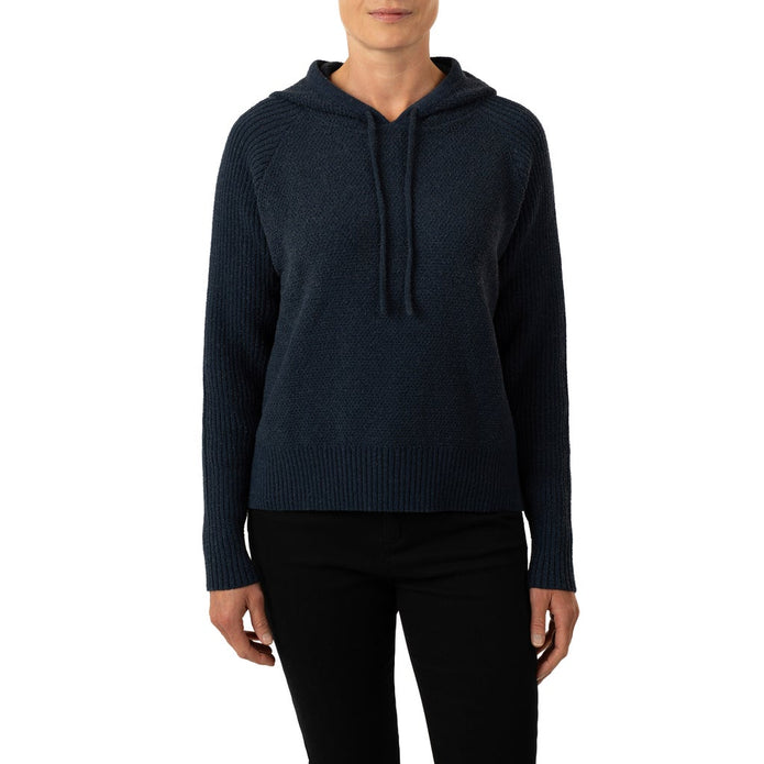 Kersh Women’s Knit Hooded Pullover Sweater - Navy