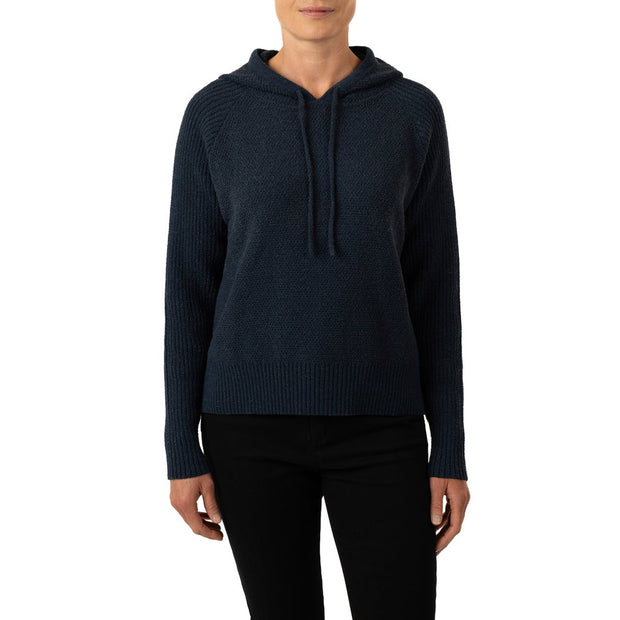 Kersh Women’s Knit Hooded Pullover Sweater - Navy