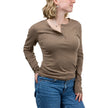 Calvin Klein Women's Long Sleeve Knit Henley - Brown