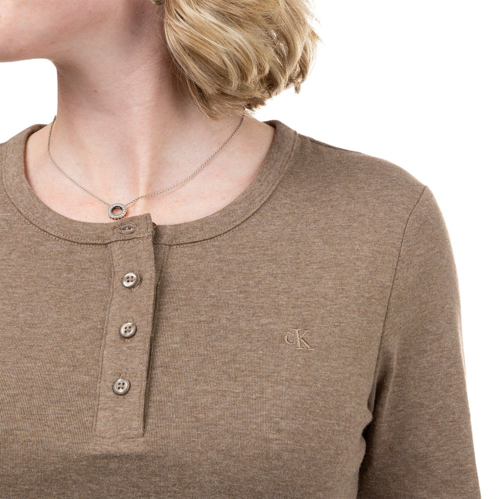 Calvin Klein Women's Long Sleeve Knit Henley